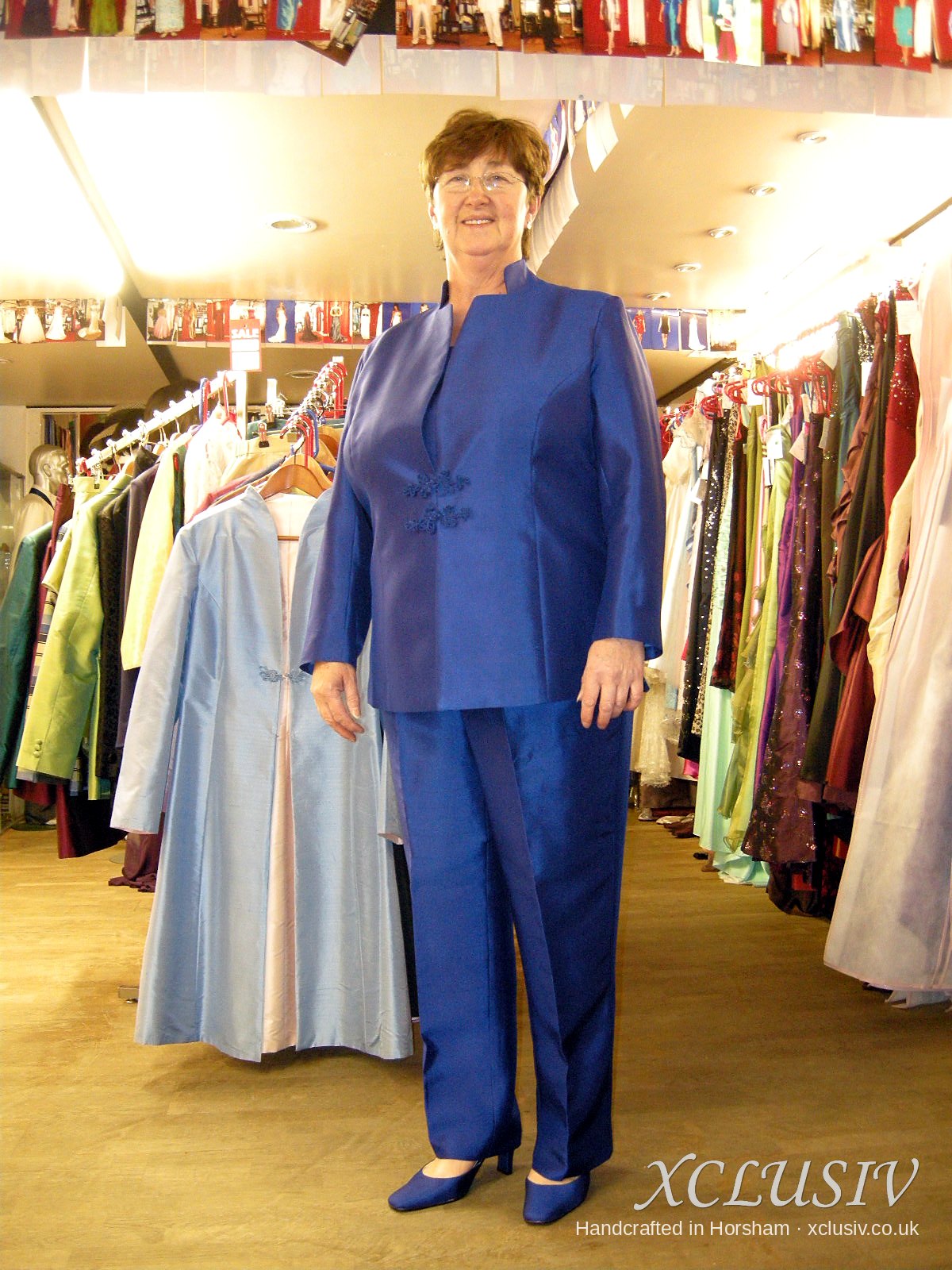 Royal Blue Silk Mandarin Jacket & Trousers – Mother of the Bride – XCLUSIV Horsham Main image