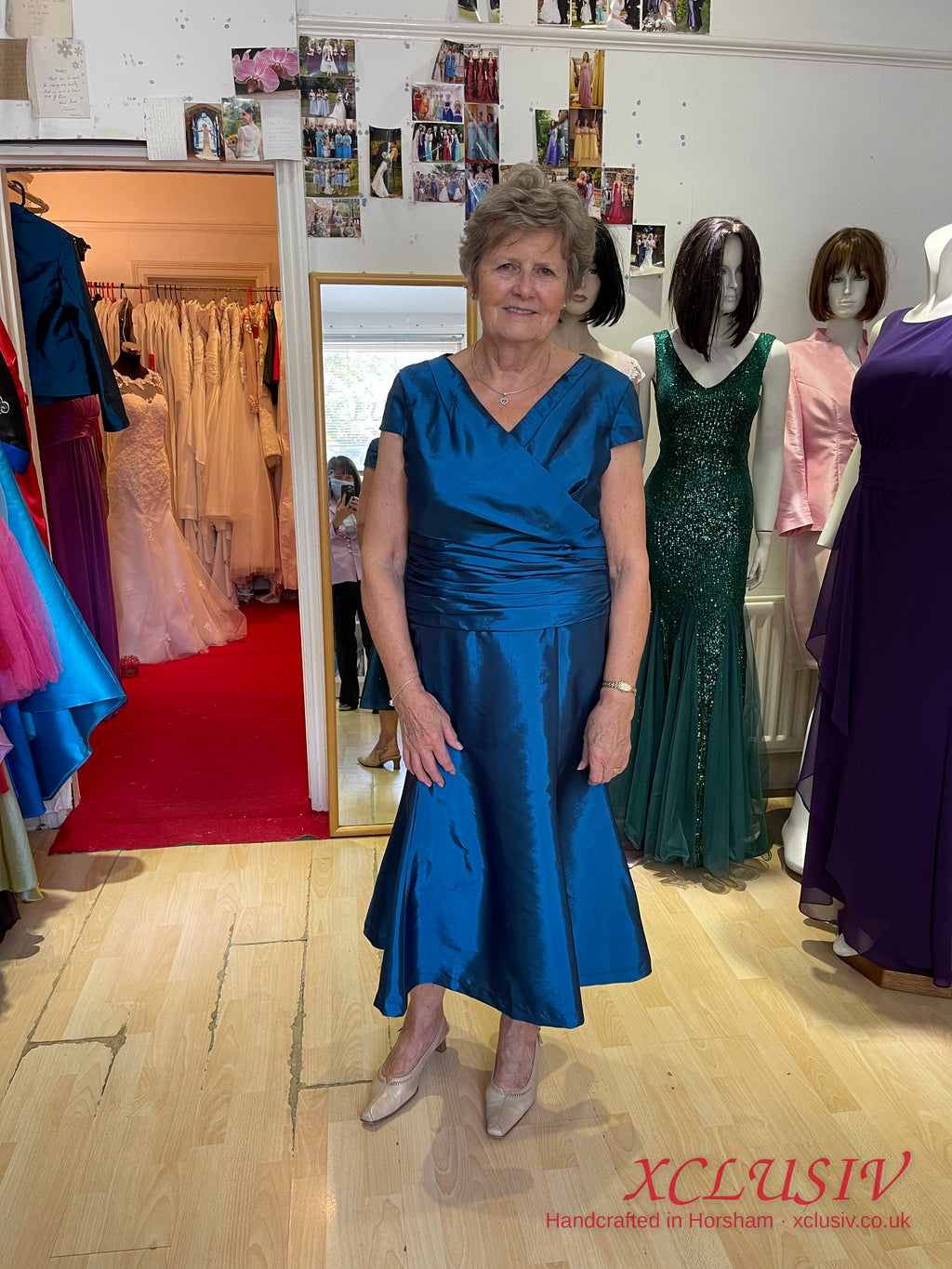 Royal Blue Taffeta Dress & Jacket – Mother of the Bride – XCLUSIV Horsham (view 3)