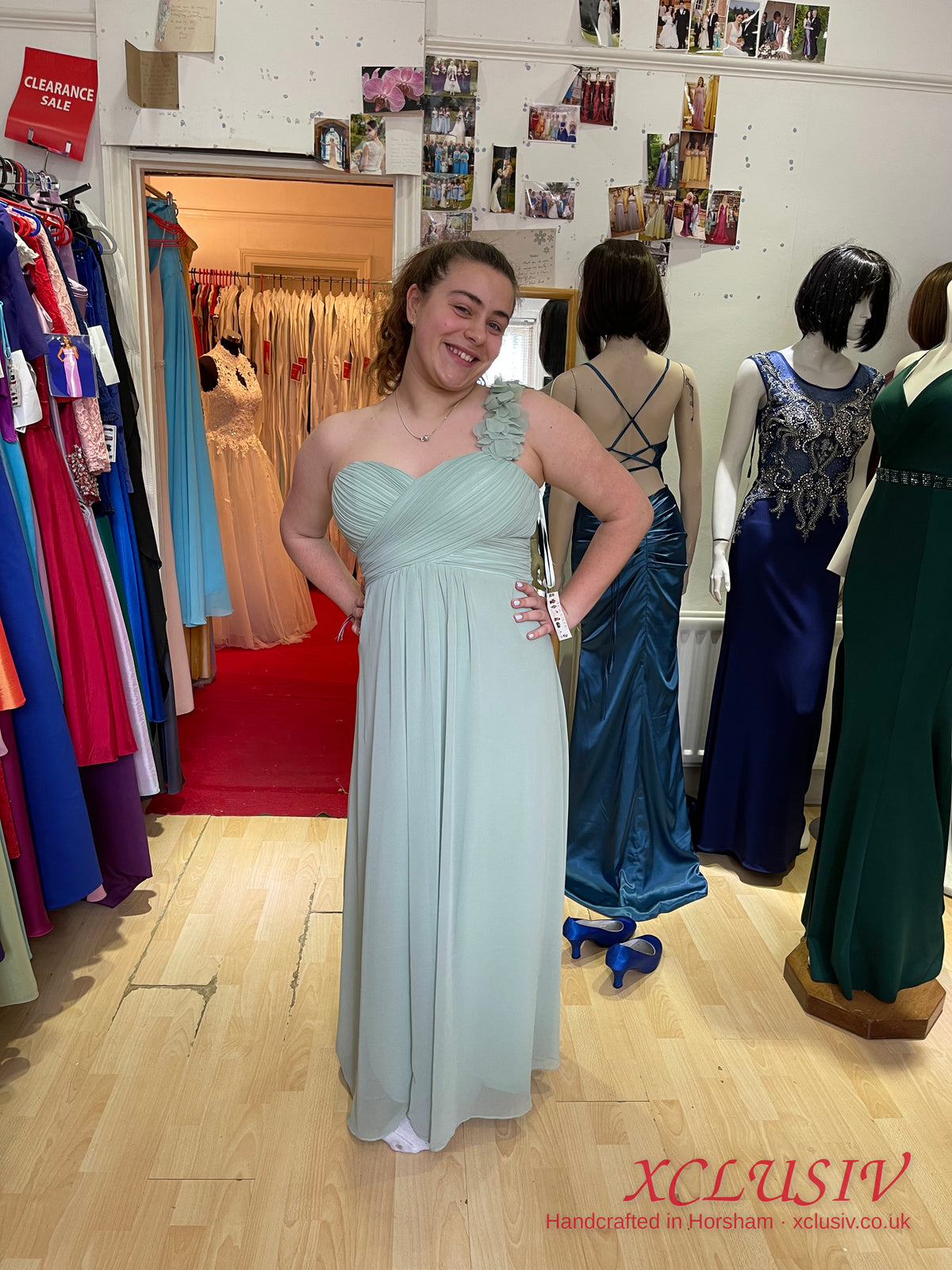 Sage Chiffon One-Shoulder Bridesmaid Dress – XCLUSIV Horsham