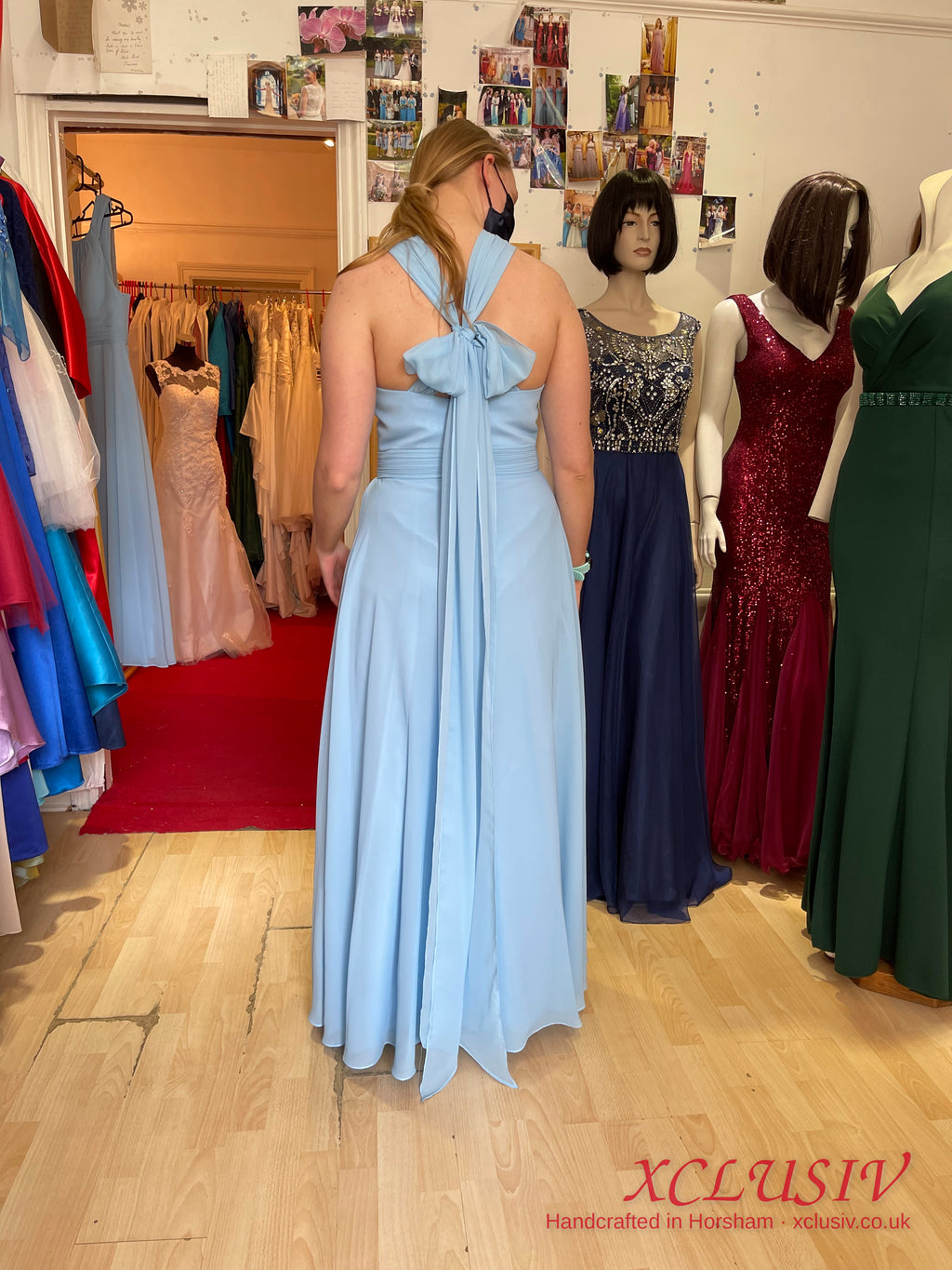 Sky Blue Chiffon Halter Multiway Bridesmaid Dress – XCLUSIV Horsham (view 2)