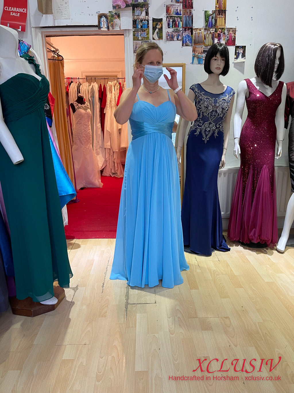 Sky Blue Chiffon Strapless Lace-Up Back Bridesmaid Dress – XCLUSIV Horsham (view 14)