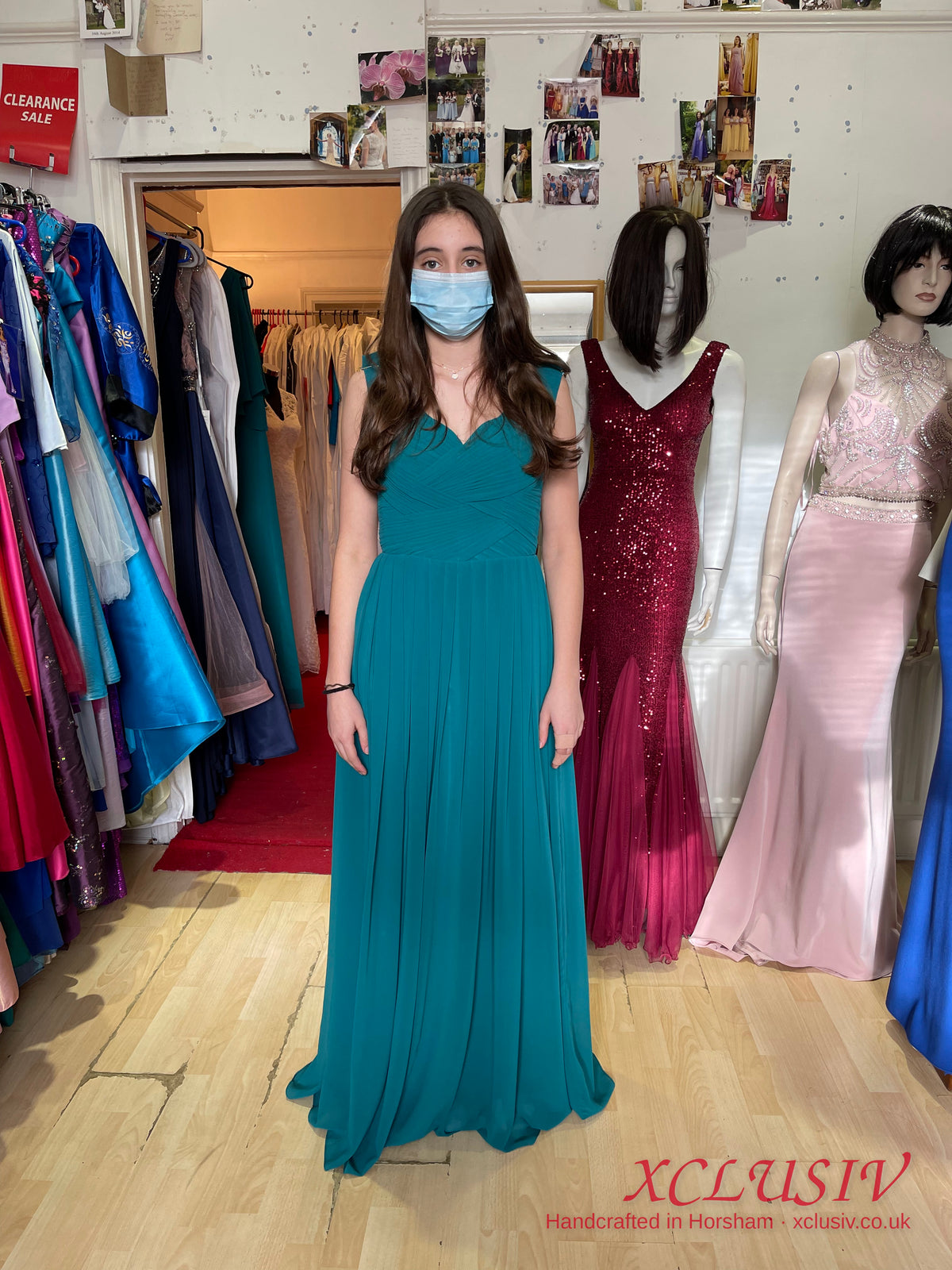 Teal Chiffon V-Neck Bridesmaid Dress – XCLUSIV Horsham