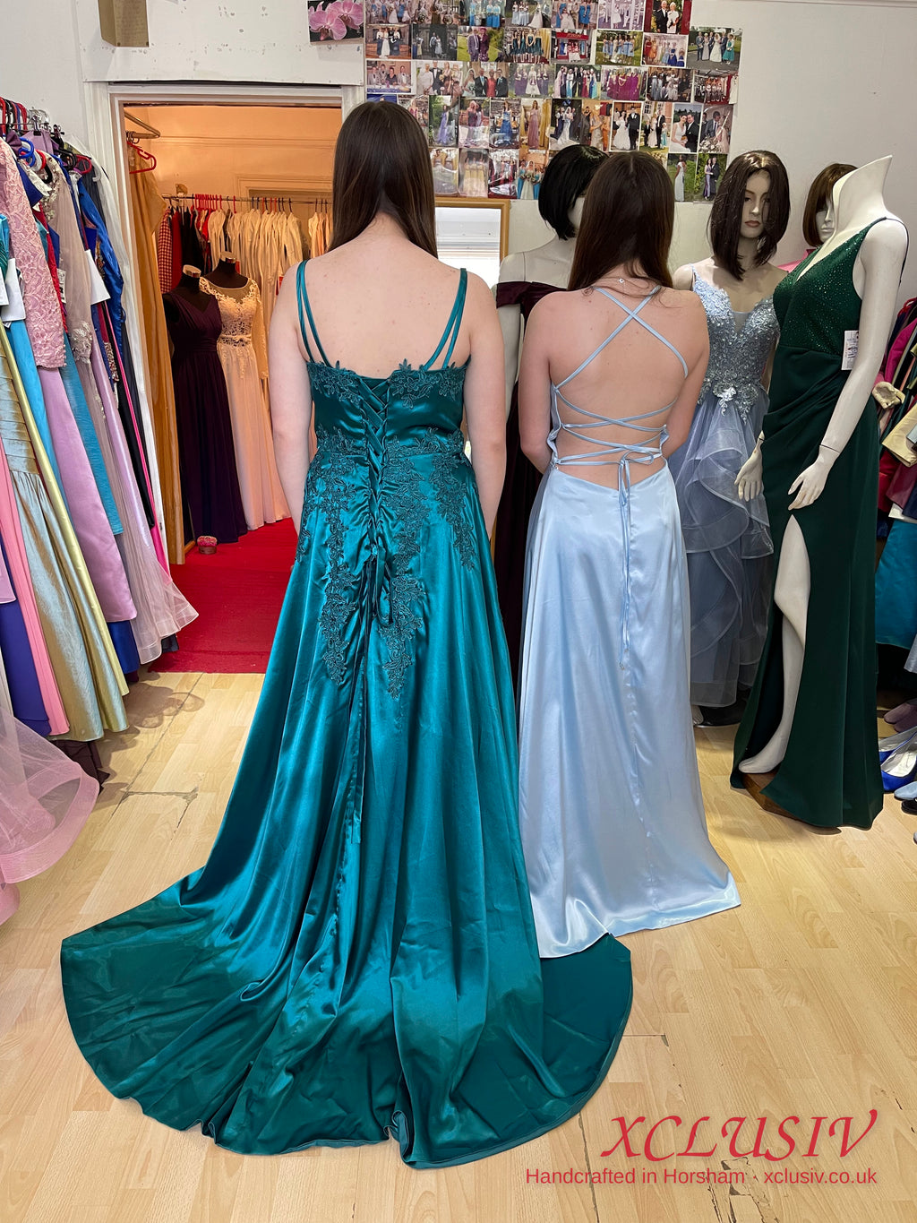 Teal Lace & Ice Blue Satin Prom Dresses – XCLUSIV Horsham (view 2)