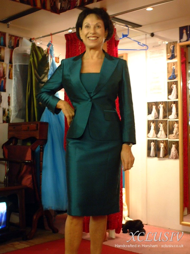 Teal Satin Jacket & Pencil Skirt – Mother of the Bride – XCLUSIV Horsham Main image