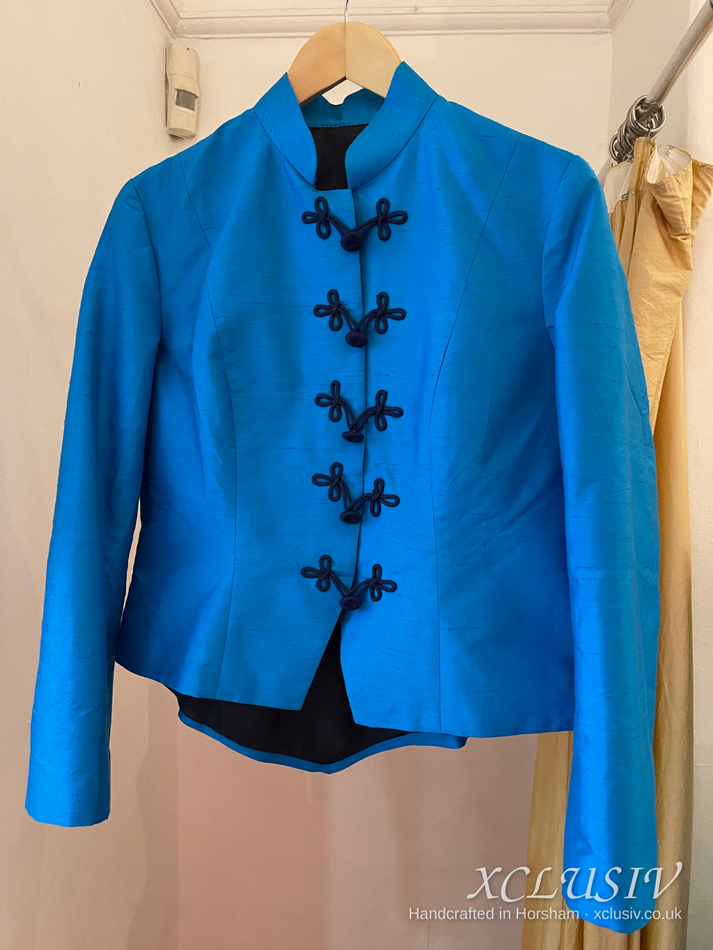 Turquoise Silk Jacket with Frog Buttons – Mother of the Bride – XCLUSIV Horsham