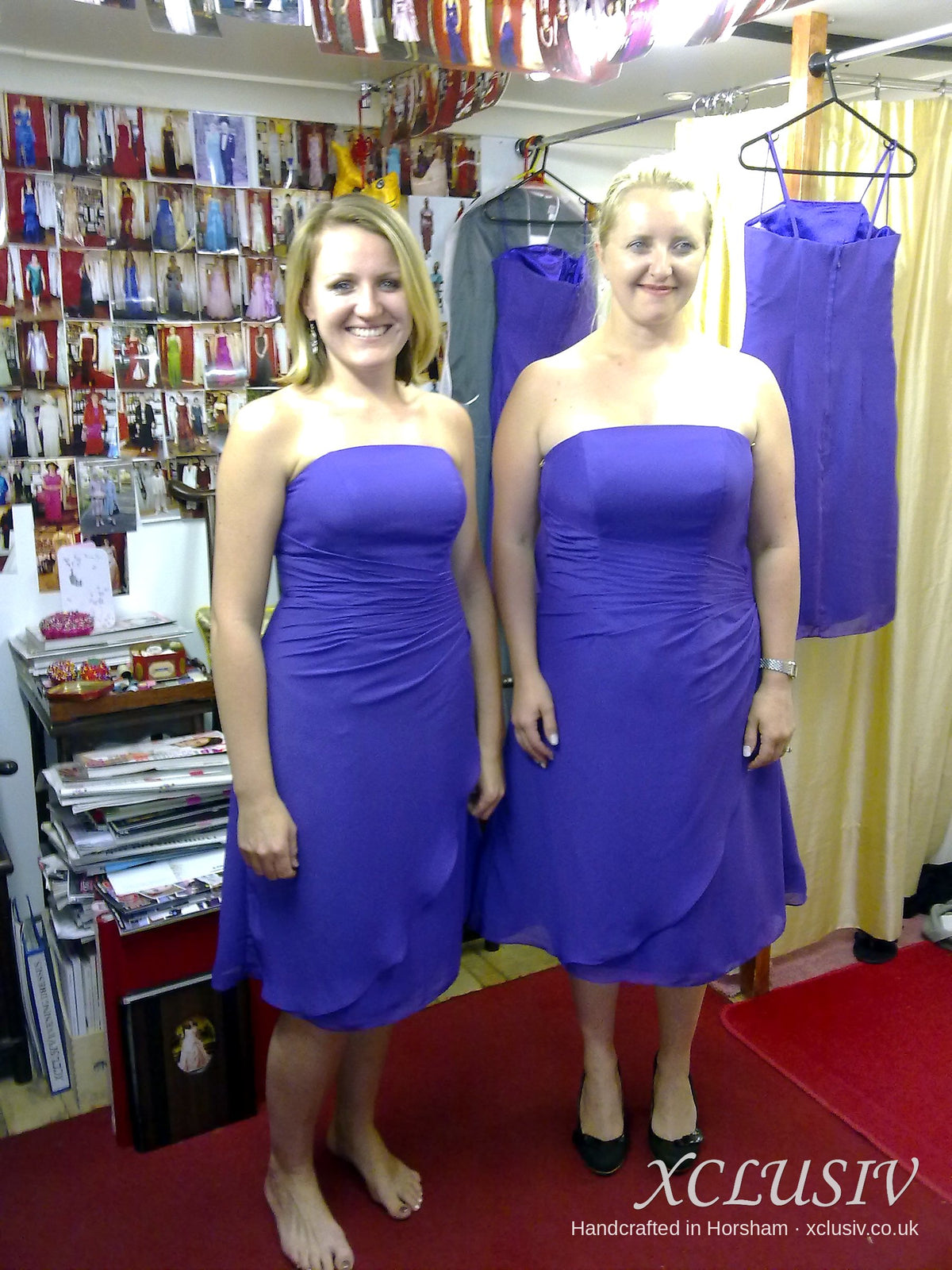 Violet Chiffon Strapless Knee-Length Bridesmaid Dress – XCLUSIV Horsham