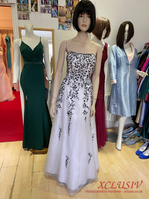 White Tulle Black Embroidered Prom Dress – XCLUSIV Horsham