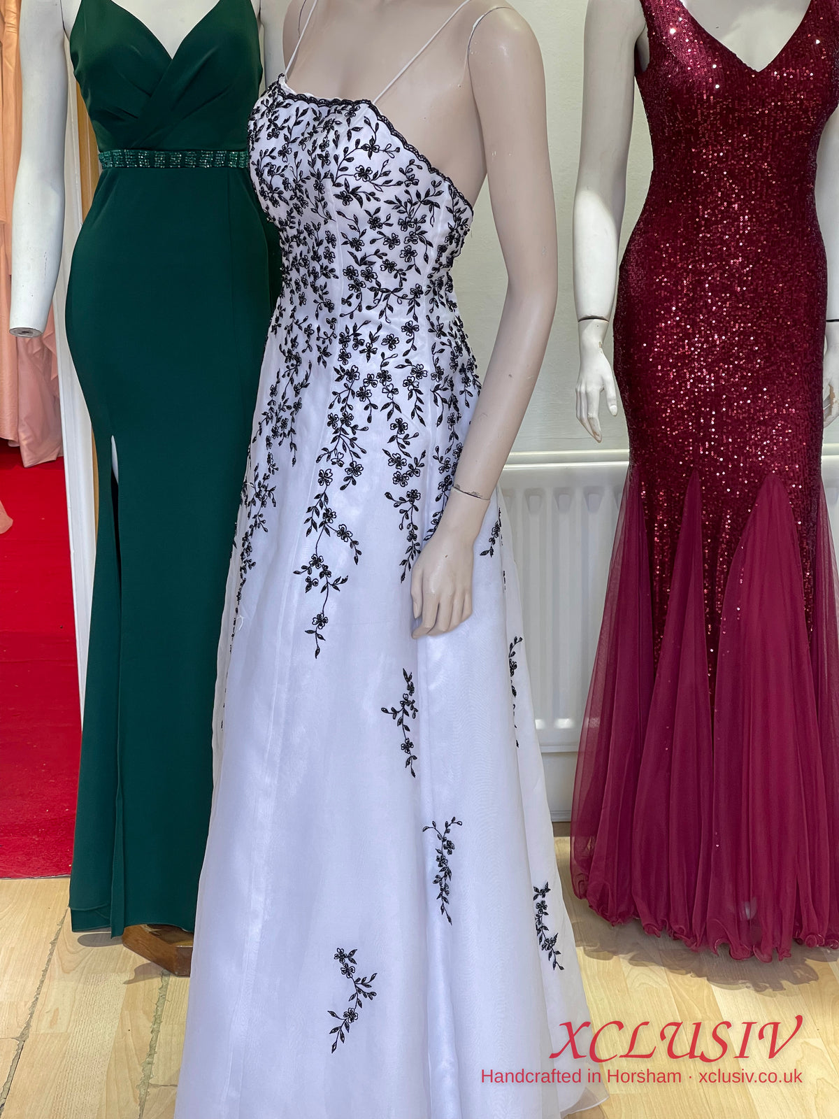 White Tulle Black Embroidered Prom Dress – XCLUSIV Horsham (view 7)
