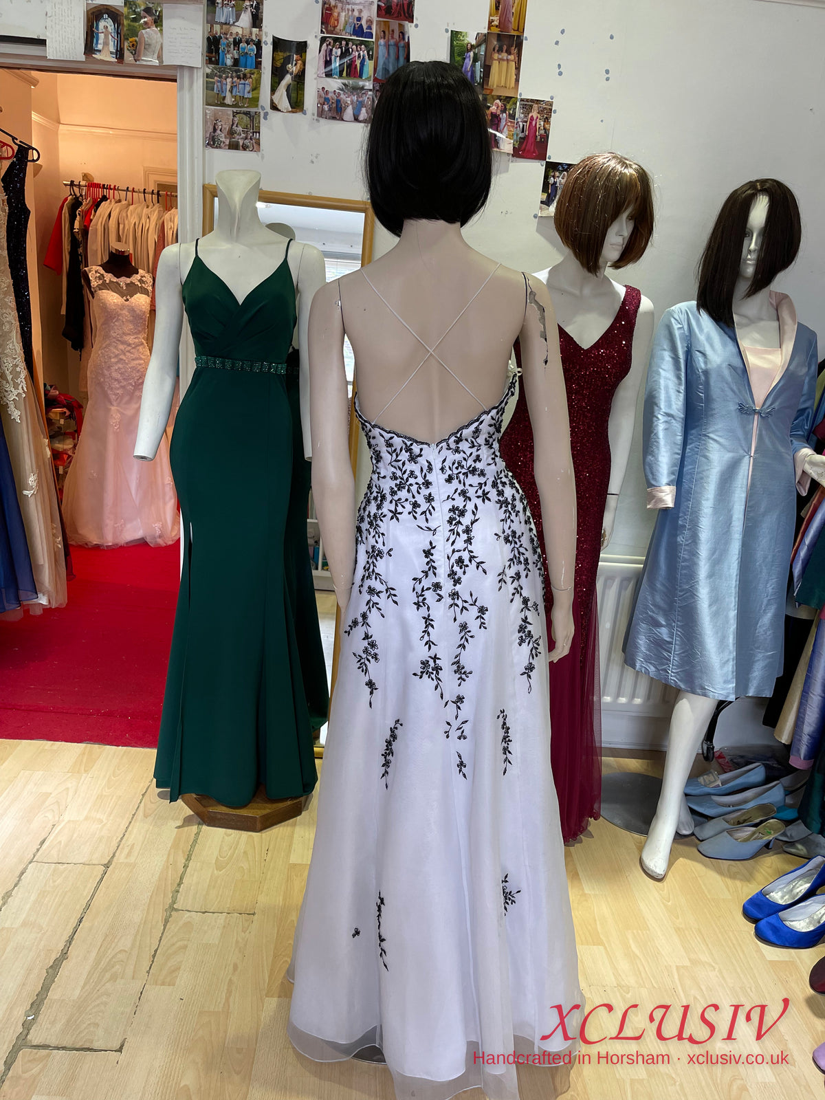 White Tulle Black Embroidered Prom Dress – XCLUSIV Horsham (view 9)