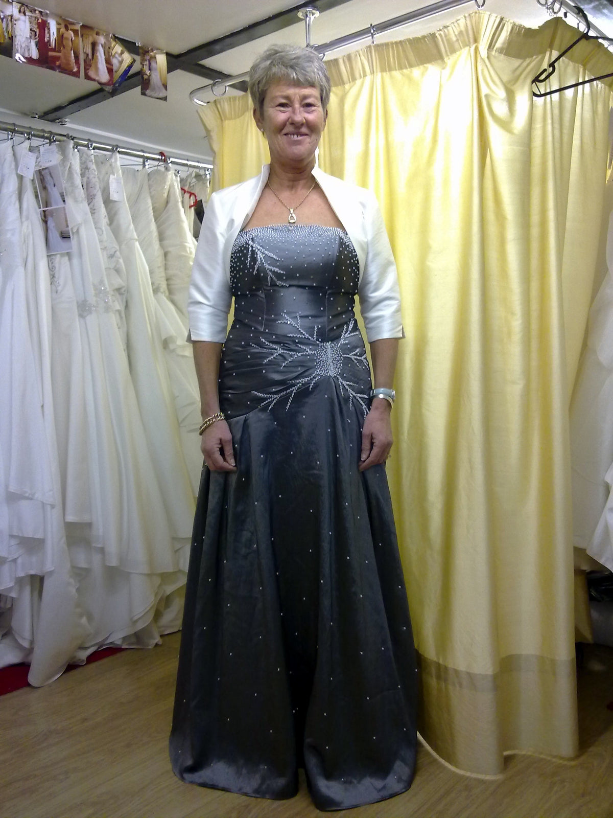 Full-length beaded second marriage dress with bolero - XCLUSIV Main image