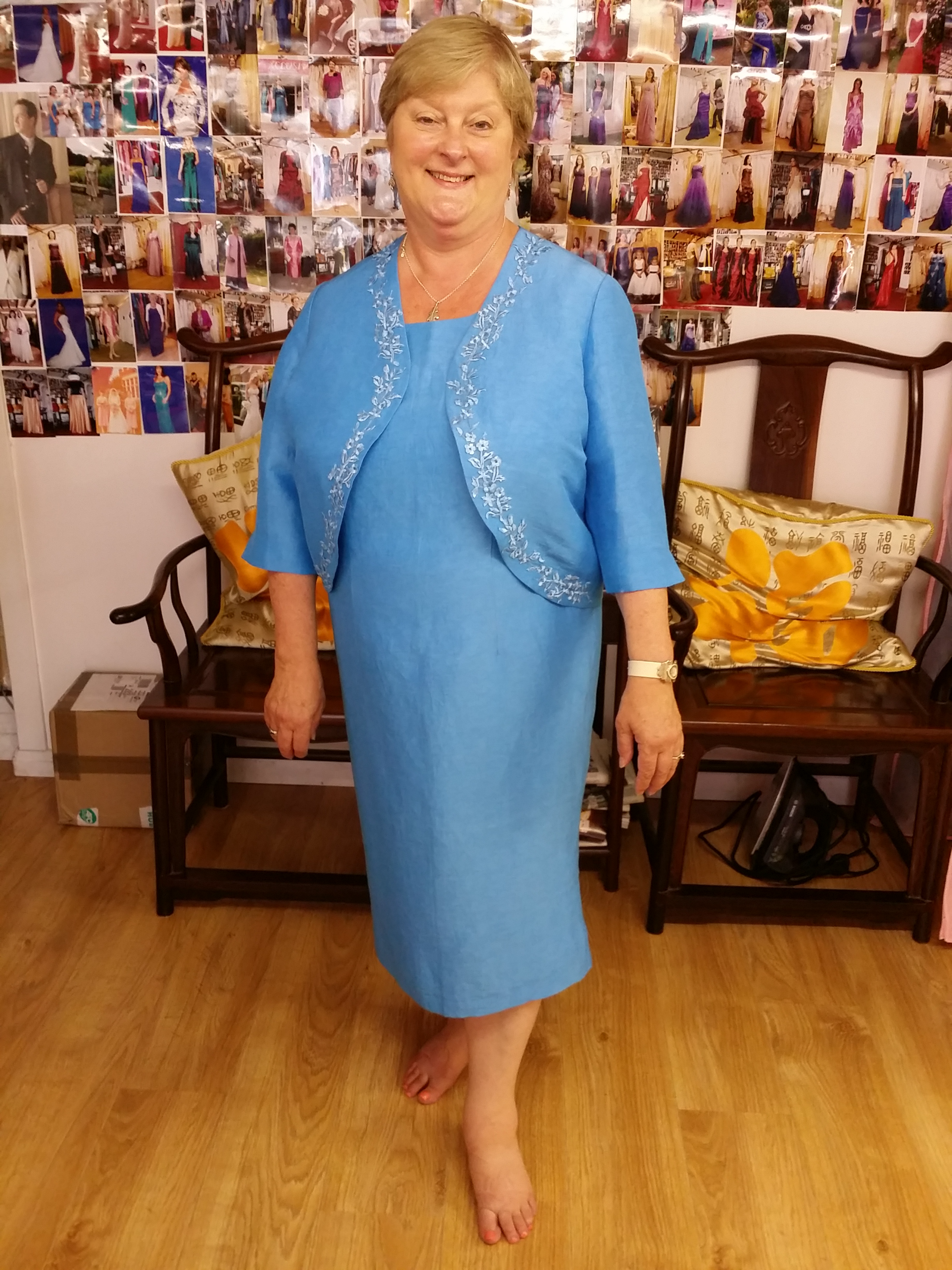 Lady Guest Linen Dress with Embroidered Bolero Secondary image
