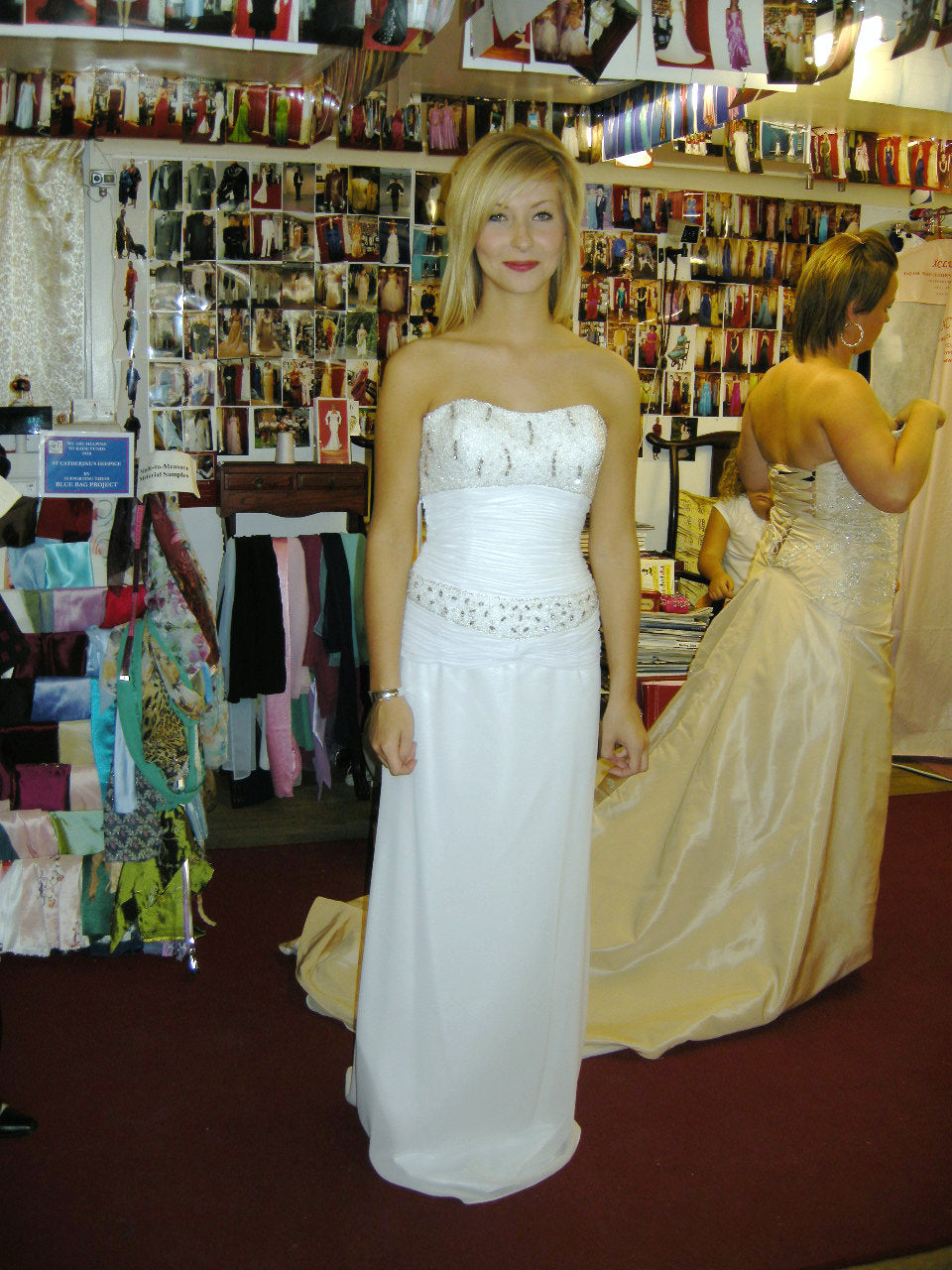 Prom Dress white chiffon with beading Main image