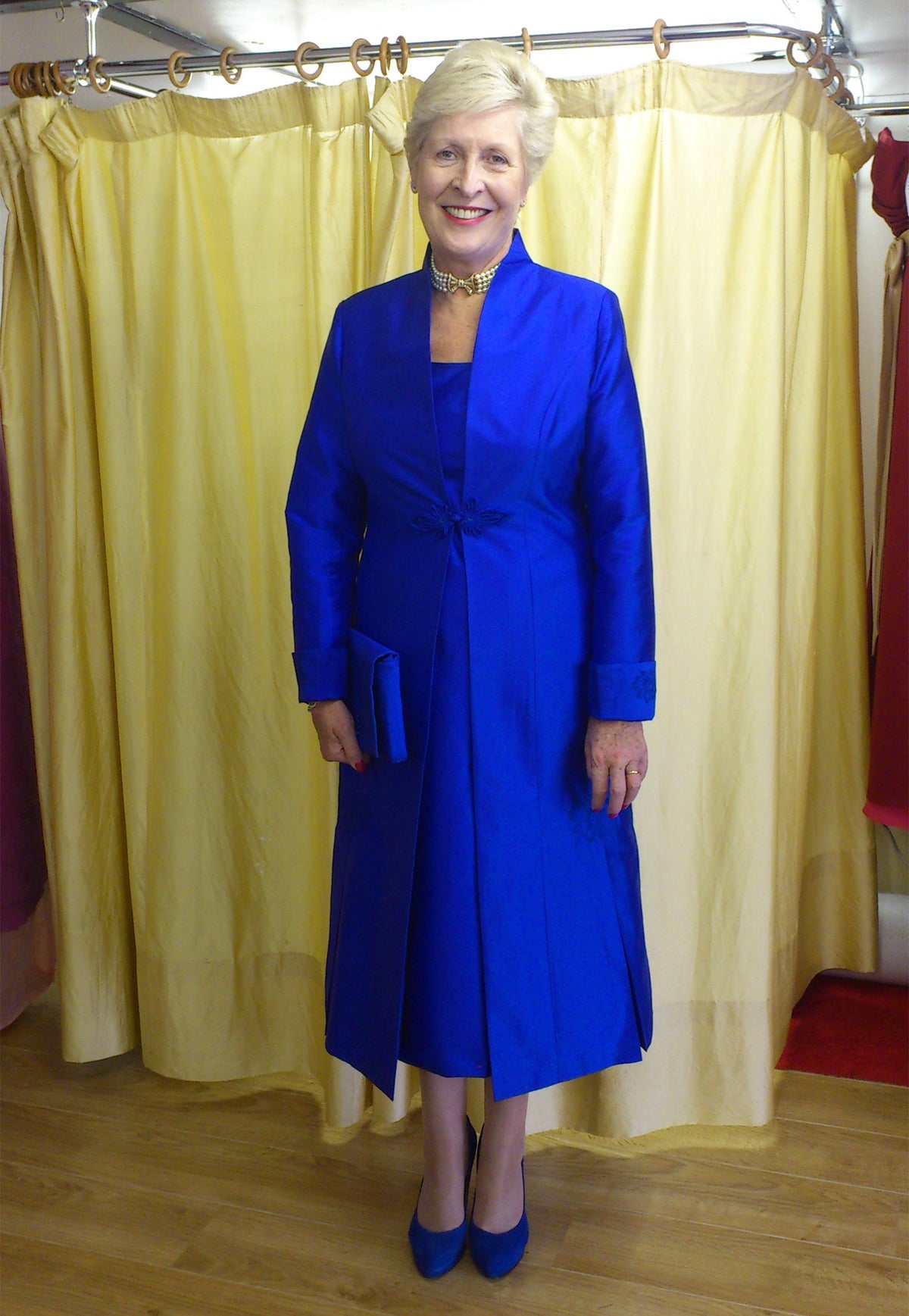 Royal blue dupion silk mother of the groom outfit - XCLUSIV Horsham Main image