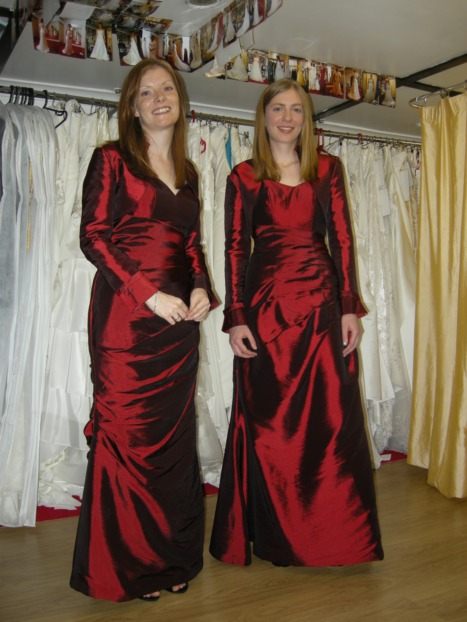 Bridesmaid Dress ,with taffeta long sleeves bolero
